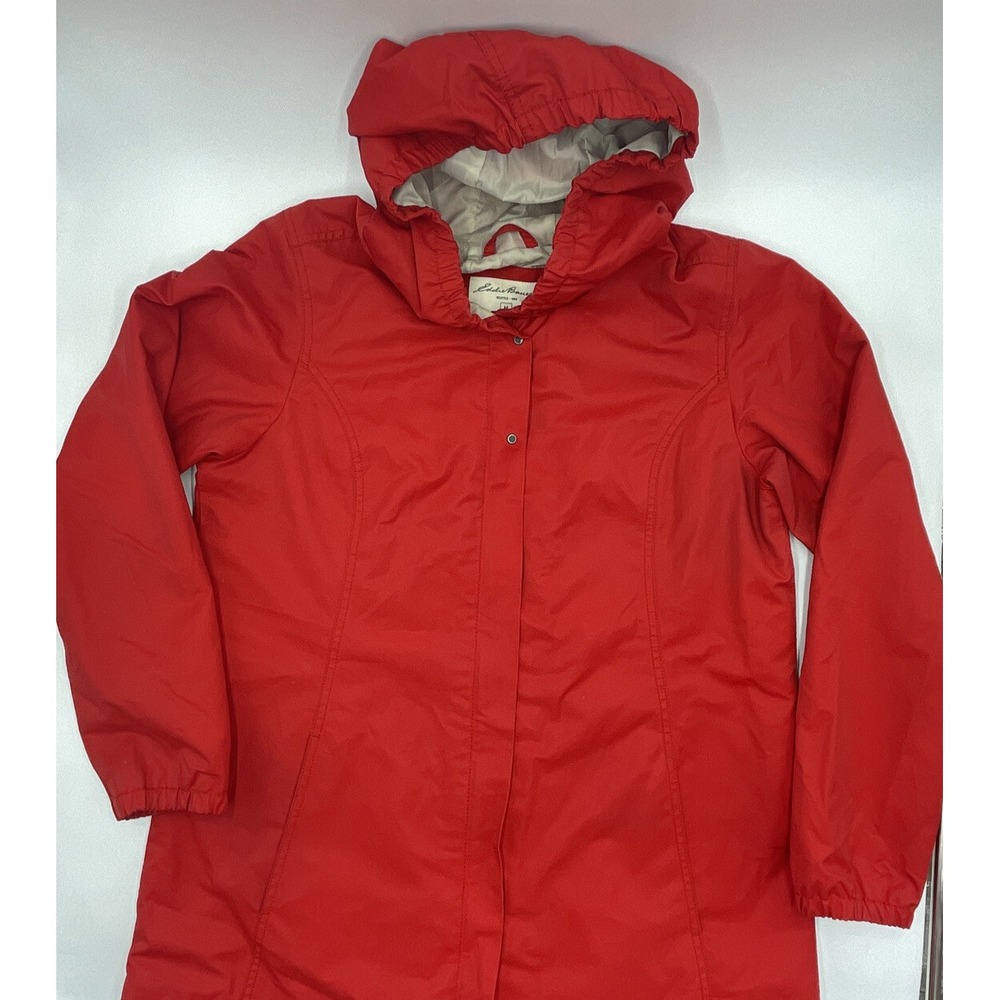 Eddie Bauer Womens M Long Sleeve Full Zip Up Outdoor Hoodie Jacket Red